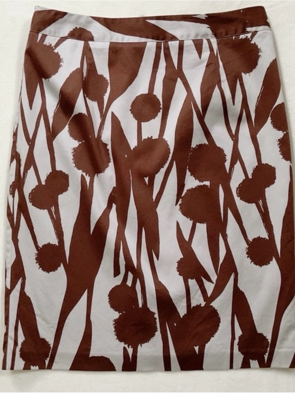 Boden Brown Gray Abstract Print Pencil Skirt Size 8 Lined Career